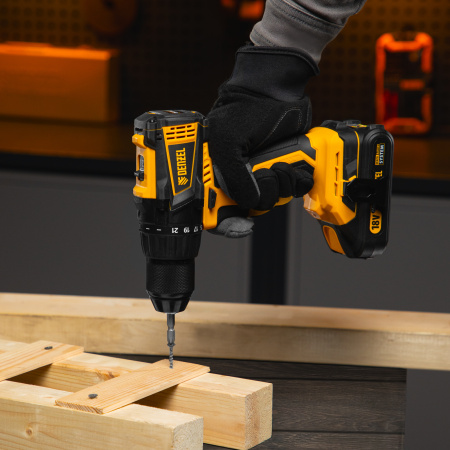 Дрель-шуруповерт аккумуляторная, бесщет. DENZEL BLDL-IB-18-0, Li-Ion, 18 В