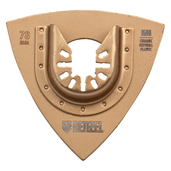 Насадка для МФИ DENZEL 782323 шлифовальная дельтавидная, HM, по плитке и дереву, 78 мм