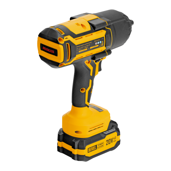 Гайковерт ударный аккумуляторный бесщет. DENZEL CIWH-BL-20-1000, Li-Ion, 20 В