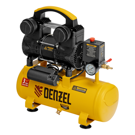 Компрессор безмасл. малошумный DENZEL DLP-950/10, 950Вт,10 л, 2850 об/мин, 170 л/мин Компрессор безмасл. малошумный DENZEL DLP-950/10, 950Вт,10 л, 2850 об/мин, 170 л/мин