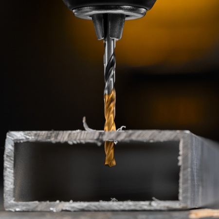 Сверло спиральное по металлу DENZEL 4 x 75 мм, Р6М5, Golden Tip, многогранная заточка