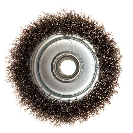 Щетка для УШМ DENZEL 746053, 100 мм, «чашка», витая нержавеющая проволока 0.3 мм, М14