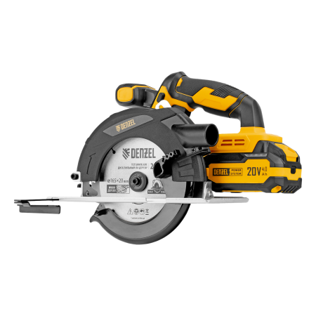 Пила циркулярная аккумуляторная DENZEL CCSH-20-165, 165 мм, Li-Ion, 20 В