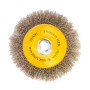 Щетка для УШМ DENZEL 746163, 125 мм, «тарелка», витая нержавеющая проволока 0.3 мм, М14