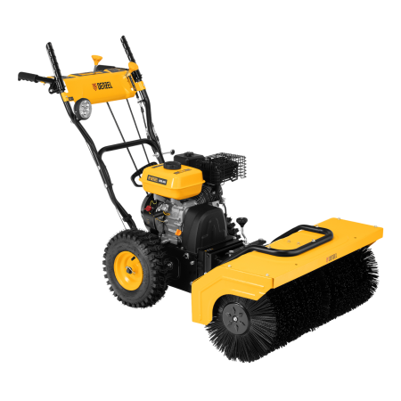 Гибридная снегоуборочная машина DENZEL с функц. подметания SWB-800, 212 сс, руч. старт, 2 насадки