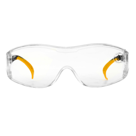 Очки защитные открытые DENZEL поликарбонатные, увеличенная прозрачная линза,  регулируемые дужки