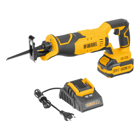 Пила сабельная аккумуляторная DENZEL RS-180,  Li-Ion, 20 В