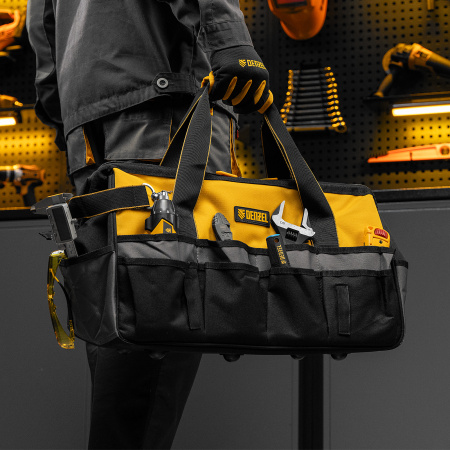 Сумка для инструмента DENZEL 500х245х300 мм, 20 карман.,съемный органайз. 10 карман.,наплеч. рем.