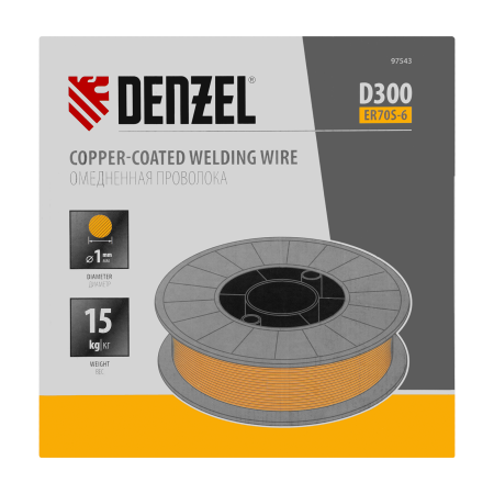 Омедненная проволока Denzel ER70S-6, диам. 1 мм, 15 кг, диам. катушки D300