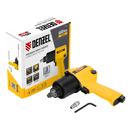 Пневмогайковерт ударный DENZEL IW680, 1/2, 7000 об/мин, 680 Нм