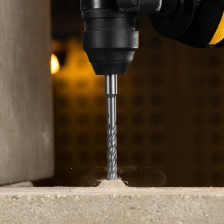 Бур по бетону DENZEL, цельная крестовая пластина, 10x165 мм, SDS PLUS