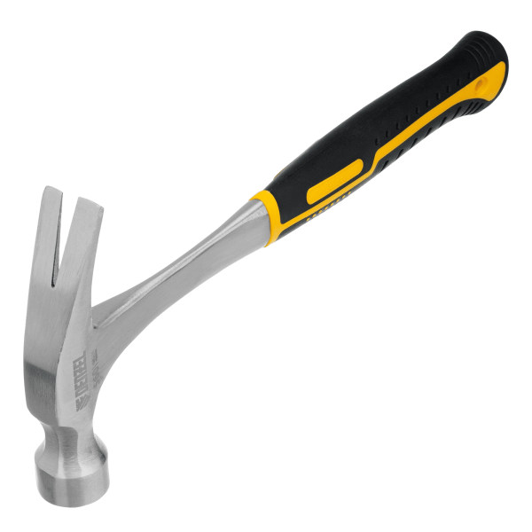 Молоток-гвоздодер DENZEL 560 г, цельнометаллический, двухкомпонентная рукоятка