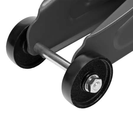 Домкрат гидравлический DENZEL подкатной с фиксатором, 2,8 т, 135-385 мм