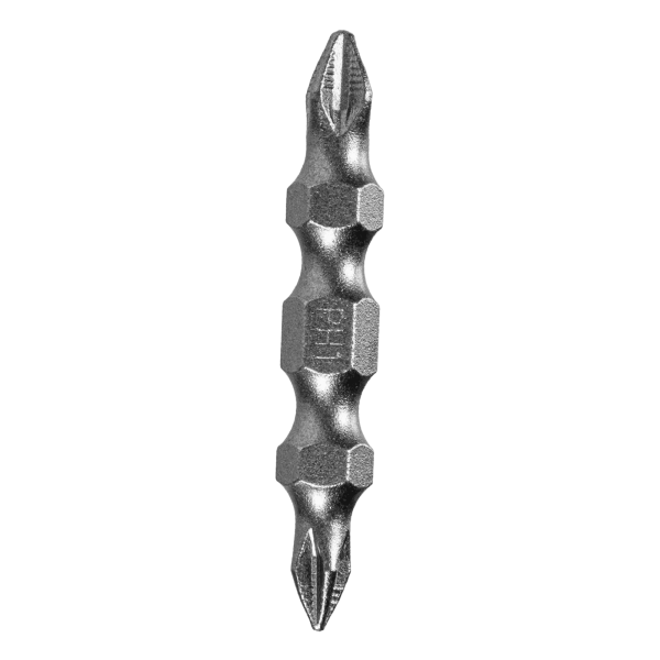 Бита DENZEL двухсторонняя, PH2-PH1 х 45 мм, сталь S2, 10 шт.