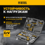 Набор инструментов DENZEL 1/2", 1/4", CrV, S2, пластиковый кейс, 64 предмета