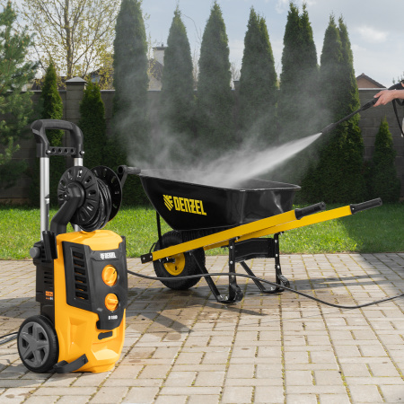 Моечная машина высокого давления DENZEL R-180D, 2200 Вт, 180 бар, 380 л/ч, с барабаном