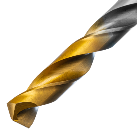 Сверло спиральное по металлу DENZEL 9 х 175 мм, Р6М5, Golden Tip, удлиненное
