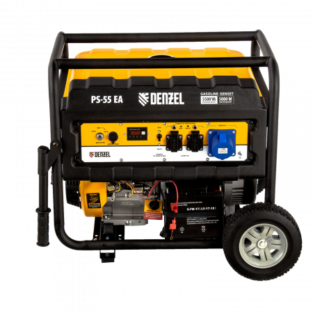 Генератор бензиновый DENZEL PS 55 EA, 5.5 кВт, 230 В, 25 л, электростартер
