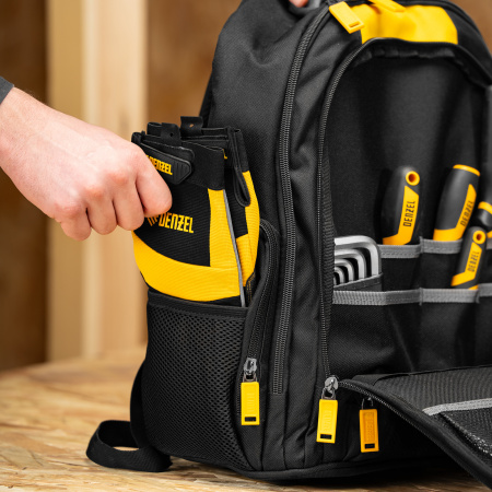 Рюкзак для инструмента DENZEL 365х190х430 мм, 3 отделения, 26 карманов