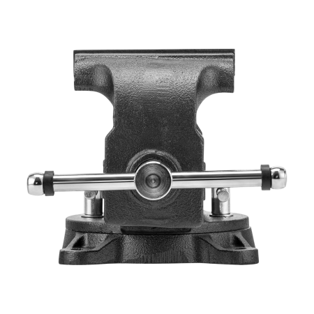 Тиски слесарные DENZEL BVH-125, 125 мм, поворотные, стальная направляющая, с наковальней