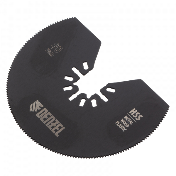 Насадка для МФИ DENZEL 782301 отрезная полукруг, HSS, по металлу и дереву, 80 мм х 1,2 мм