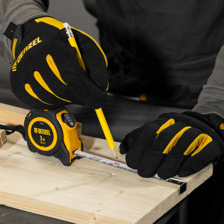 Рулетка DENZEL 3м х 16мм, обрезиненный корпус, автоматическая фиксация