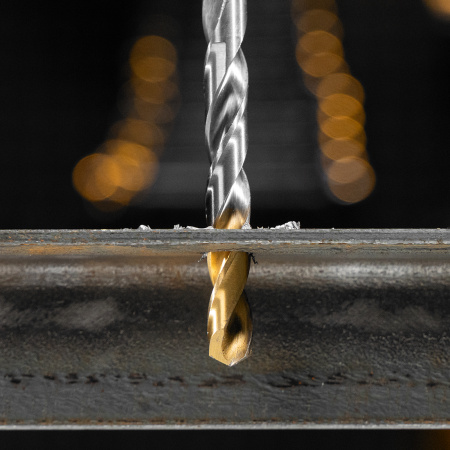 Набор сверл по металлу DENZEL, 1-10 мм, Р6М5-TiN, Golden Tip, 19 шт