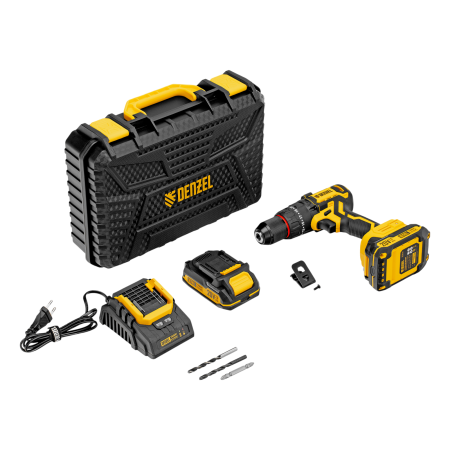 Дрель-шуруповерт аккумуляторная ударная бесщет. DENZEL CIDH-BL-20, Li-Ion, 20 В Дрель-шуруповерт аккумуляторная ударная бесщет. DENZEL CIDH-BL-20, Li-Ion, 20 В