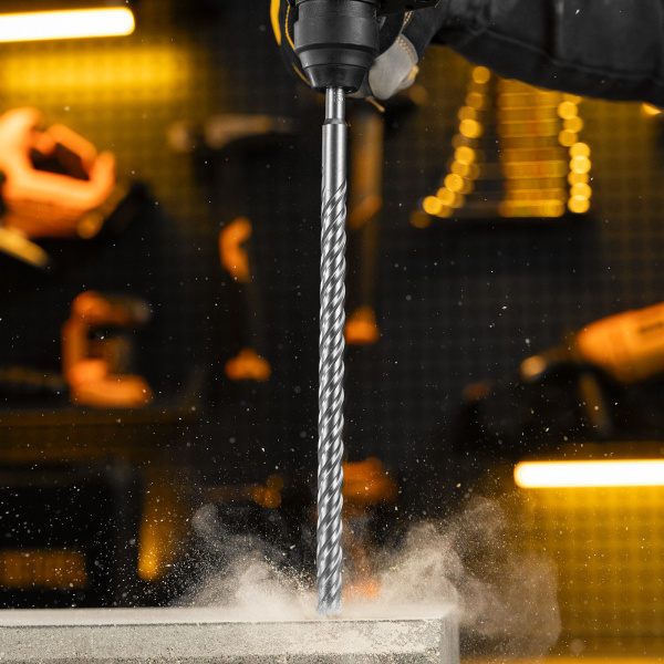 Бур по бетону DENZEL, цельная крестовая пластина, 14x315 мм, SDS PLUS