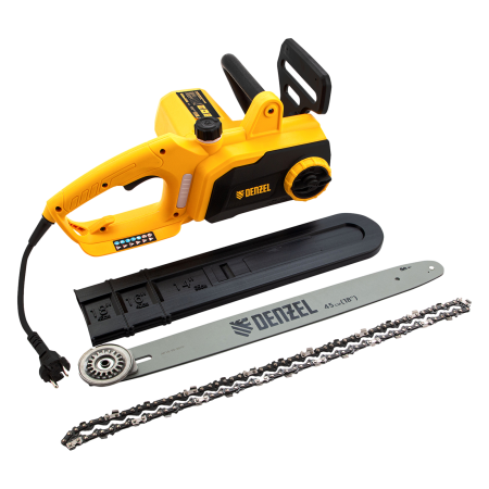 Пила цепная электрическая DENZEL EDS-2200P, 2.2 кВт, шина 45 см, шаг 3/8, 63 звена