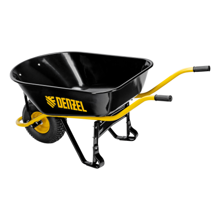 Тачка строительная DENZEL, усиленная, объем 130 л, 230 кг, колесо 15х6.00-6