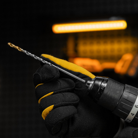 Сверло спиральное по металлу DENZEL 4,5 х 126 мм, Р6М5, Golden Tip, удлиненное