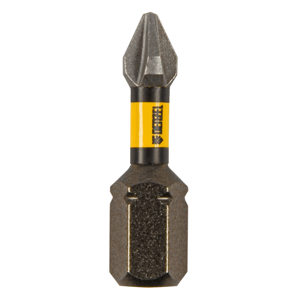 Бита DENZEL IMPACT, PH1x25 мм, лазерная обработка шлица, сталь S2, 10 шт., Е 6,3