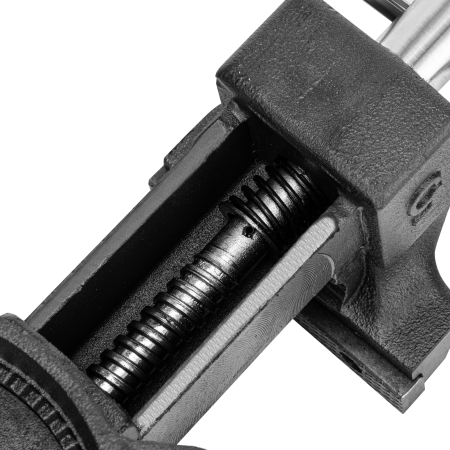 Тиски слесарные DENZEL BVH-125, 125 мм, поворотные, стальная направляющая, с наковальней