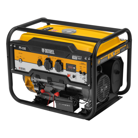 Генератор бензиновый DENZEL PS-33E, 3.3 кВт, 230В, 15 л, электростартер Генератор бензиновый DENZEL PS-33E, 3.3 кВт, 230В, 15 л, электростартер