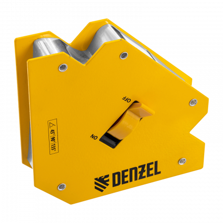 Фиксатор магнитный DENZEL отключаемый для сварочных работ усилие 55 LB, 45х90х135 град.