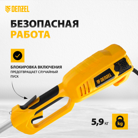 Триммер электрический DENZEL TE-1220, 1200 Вт, 380 мм, катушка, диск, разборная штанга