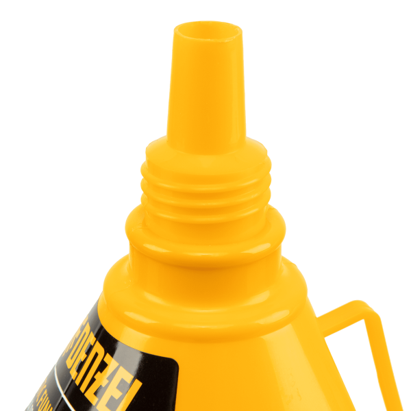 Воронка пластиковая DENZEL 135 мм с металлическим ситом, гибким наконечником и непроливайкой