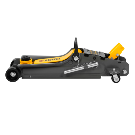 Домкрат гидравлический подкатной с фиксатором DENZEL 2,5 т,  85-385 мм, в пласт. кейсе