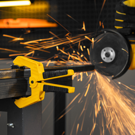 Струбцина клещеобразная DENZEL усиленная 65 х 50 мм, двухкомпонентные рукоятки