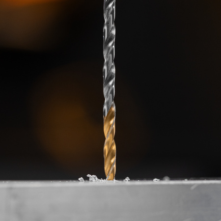 Сверло спиральное по металлу DENZEL 4 х 119 мм, Р6М5, Golden Tip, удлиненное