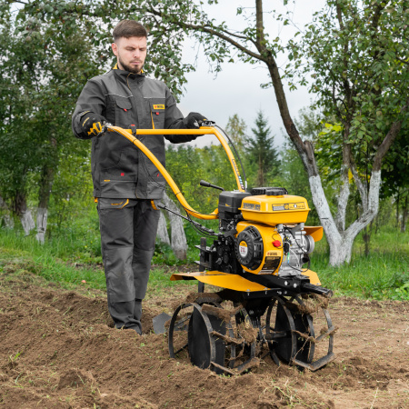 Мотоблок DENZEL DPT-370S, 7 л.с., ремен.сцеп, фрез 3х4, ШОМ, передачи 3В/1Н