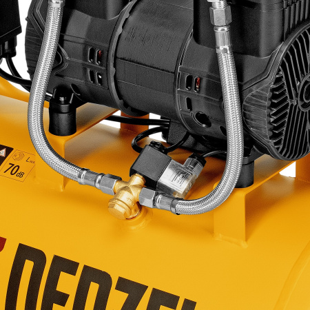 Компрессор безмасл. малошумный DENZEL DLP-1500/50, 1,5 кВт,50 л, 2850 об/мин, 250 л/мин