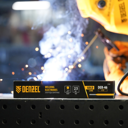 Электроды DENZEL DER-46 GoldLine, диам. 3 мм, 2,5 кг., рутил-целлюлозное покрытие