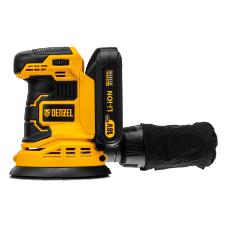 Машина шлифовальная эксцентриковая аккумуляторная DENZEL COS-125, 18В Li-Ion