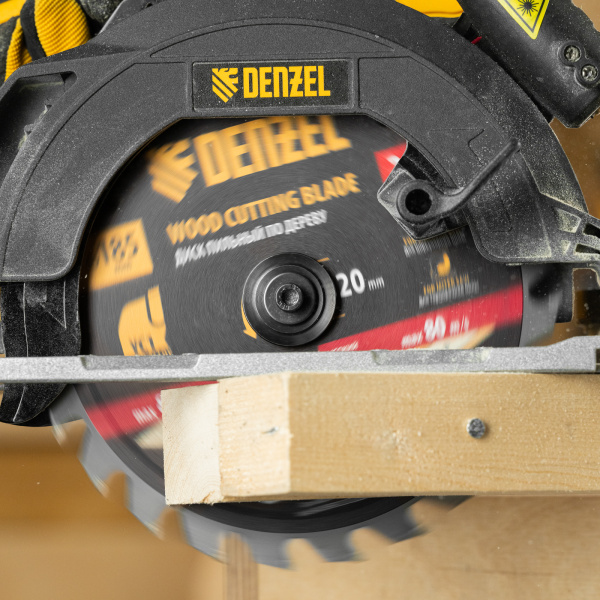 Пильный диск по дереву DENZEL с гвоздями, ф185 х 20 мм, 24 зубов