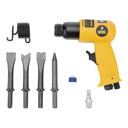 Пневматический молоток DENZEL НР4500 + набор насадок, 113 л/мин, 4500 уд/мин