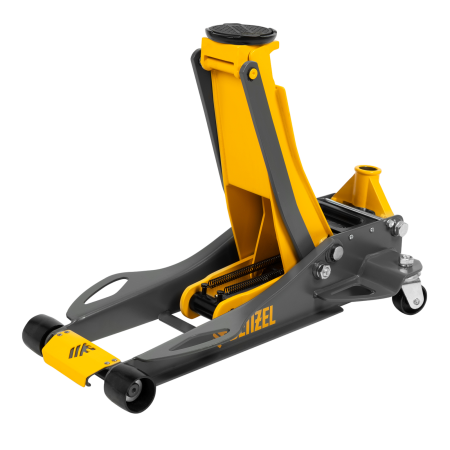 Домкрат гидравлический подкатной DENZEL 3 т, 75-500 мм, быстрый подъем, низкий подхват, проф.