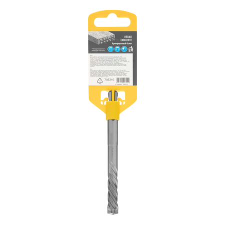 Бур по бетону DENZEL, цельная крестовая пластина, 10x115 мм, SDS PLUS