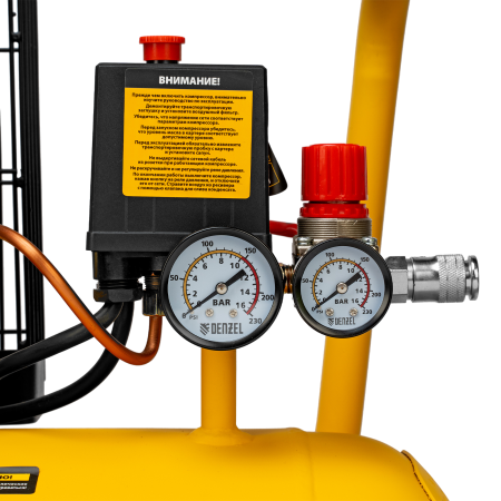 Компрессор воздушный DENZEL BCI2300/100, 2.3 кВт, ременный привод, 100 литров, 400 л/мин